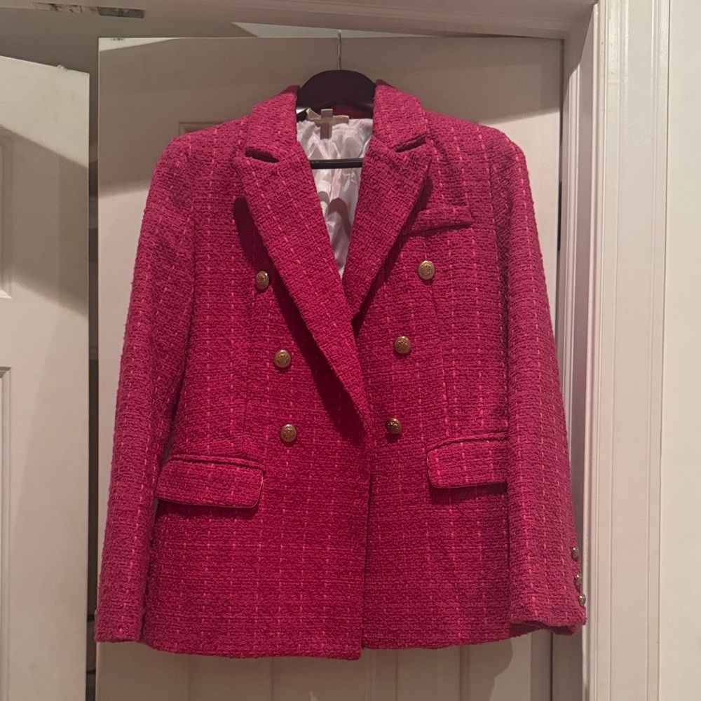 To My Lovers Fuchsia Double-Breasted Blazer